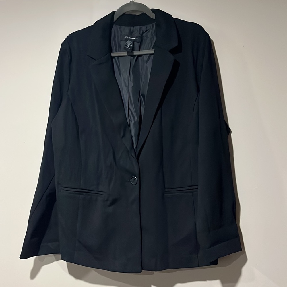 Ashley Stewart knit blazer-Black